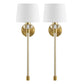 Pair (2) Safavieh Athene 9" Wall Sconce Brass / Clear (2 pr Avail) FFE-1118