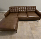 Castlery Isaac Reversible Brown/Cognac Leather Sectional Sofa FFE258-200