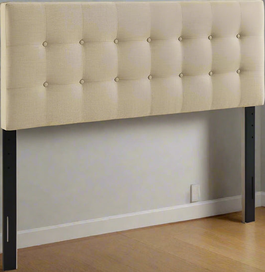 Modway Beige Emily King Upholstered Fabric Headboard Bed FFE258-130