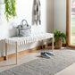 Amalia Leather Weave Bench - White/Natural - Safavieh FFE-1363