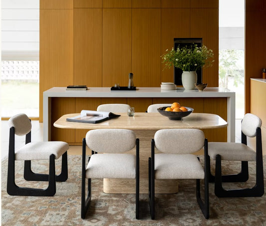 6 Castlery Lira Dining Chairs Performance Hugo Greige Black FFE-1079