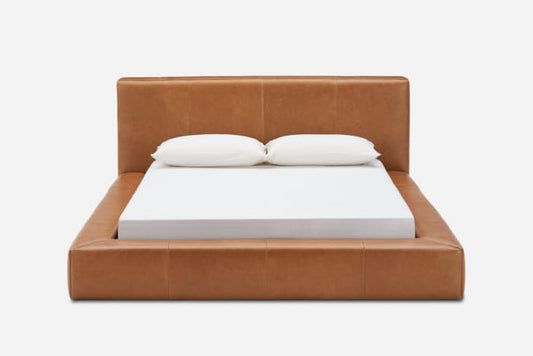 Castelry Dawson Leather Queen Size Bed, (Orion) Cocoa (US Ver) FFE-1273