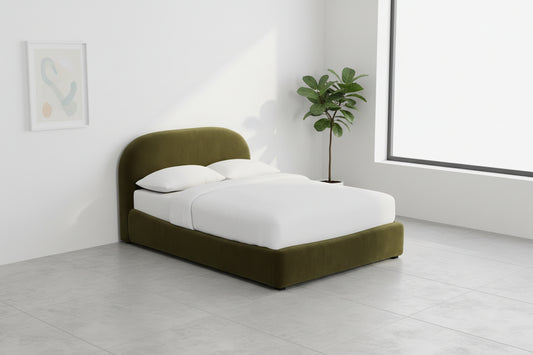 Lulu & Georgia Neve Queen Platform Bed /Balsam Green Classic Velvet FFE-1342