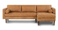 Poly & Bark Napa Right-Facing Sectional Cognac Tan Brown Sofa Couch FFE-1272