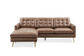 Castlery Isaac Reversible Cognac Brown Leather Sectional Sofa Couch FFE-1126