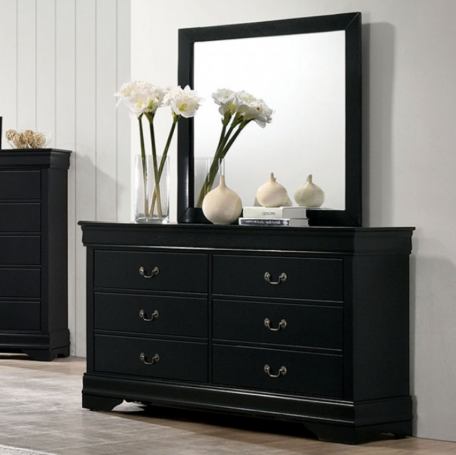 Furniture of America Black Louis Phillipe Mirror FFE-1288