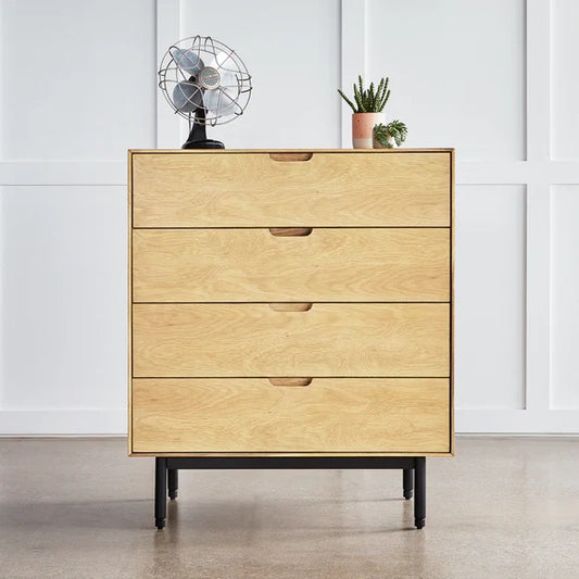 Munro 4 Drawer Classic Minimalist Dresser - White Oak FFE258-173