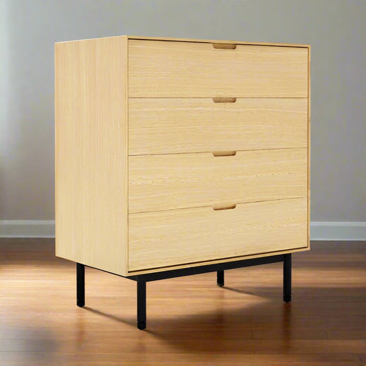 Munro 4 Drawer Classic Minimalist Dresser - White Oak FFE258-173