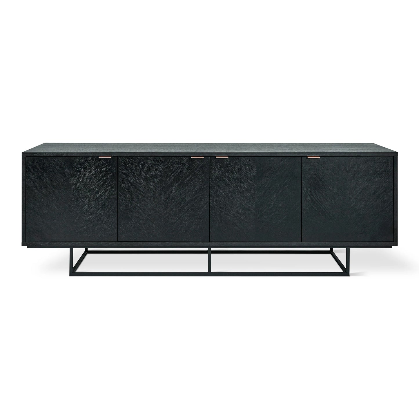 Gus Modern Myles Credenza Sleek Black Patterned Oak FFE258-160