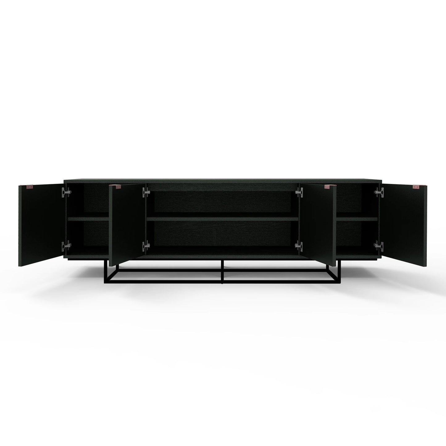 Gus Modern Myles Credenza Sleek Black Patterned Oak FFE258-160