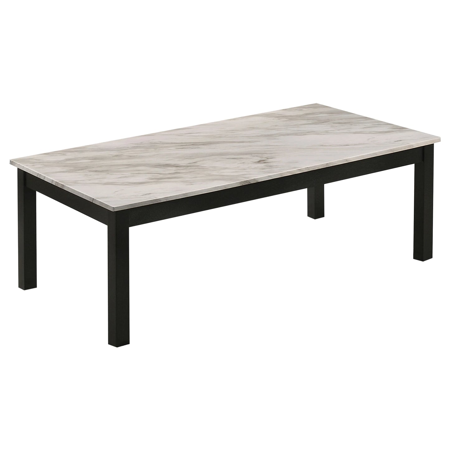 Bates Faux Marble 3-piece Occasional Coffee End Table Set White & Black FFE258-71