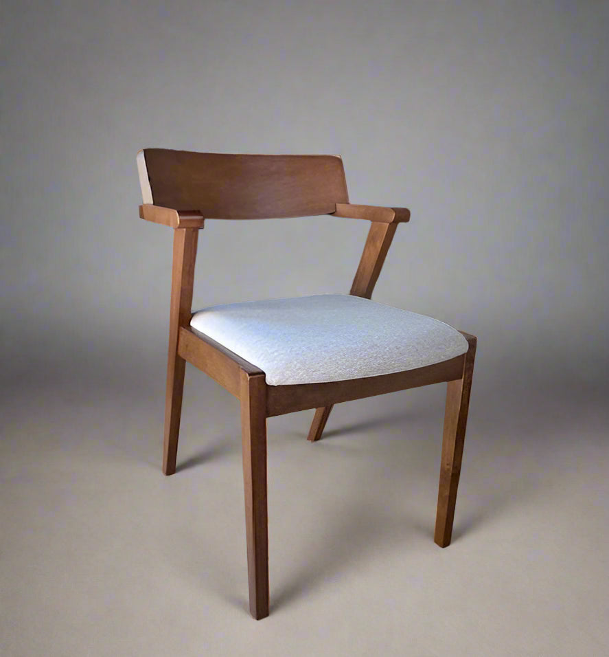Set of 4 HOFT Zola Mid Century Oak Dining Chair Walnut/Light Grey FFW258-394