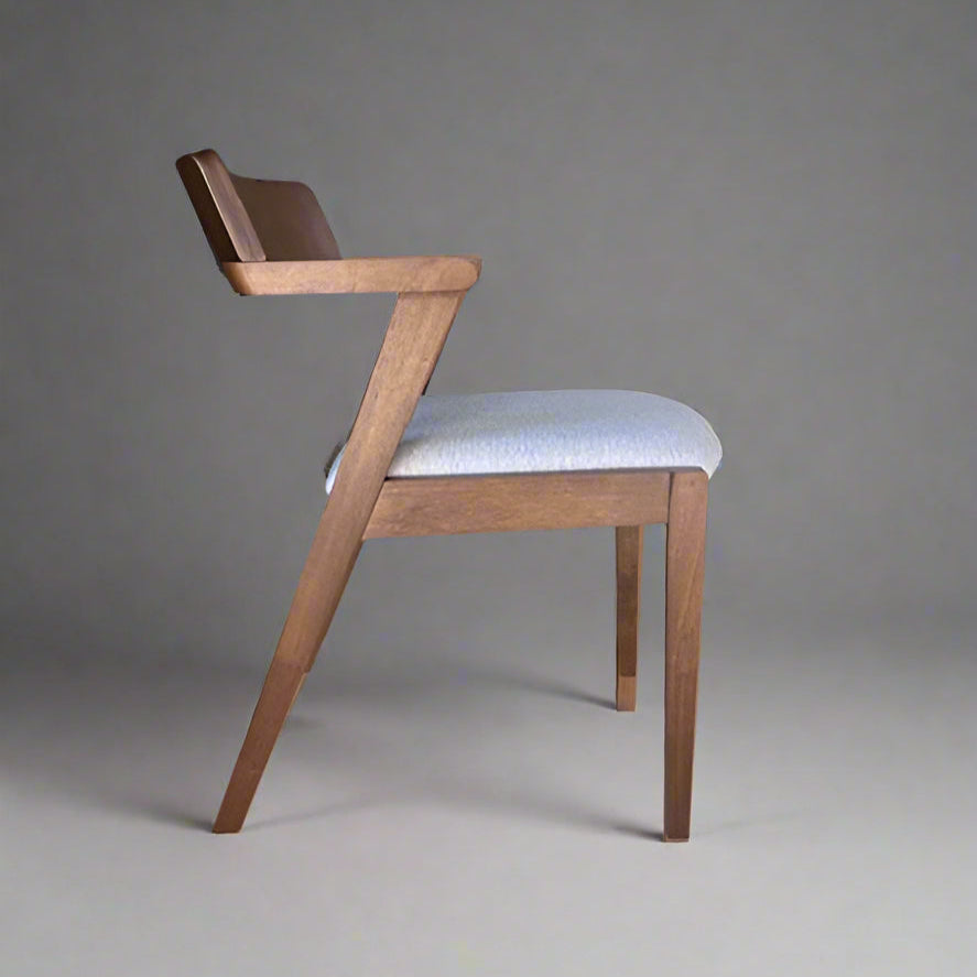 Set of 4 HOFT Zola Mid Century Oak Dining Chair Walnut/Light Grey FFW258-394
