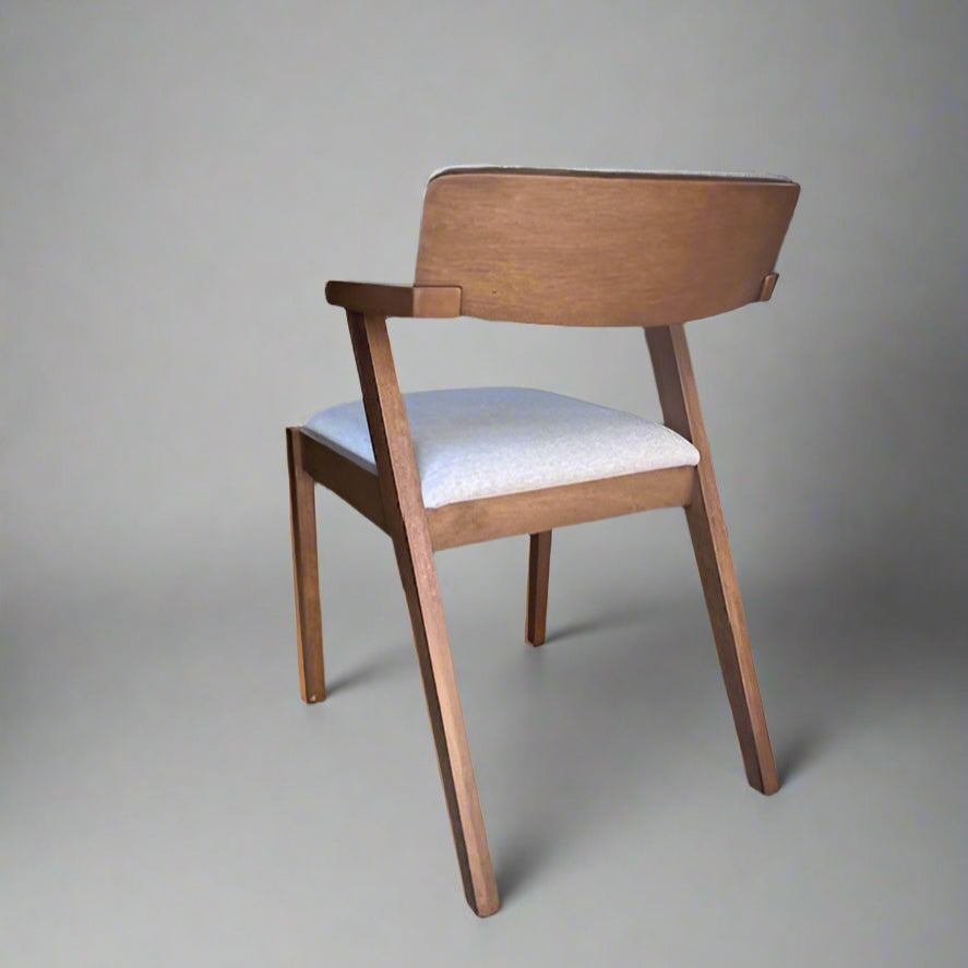 Set of 4 HOFT Zola Mid Century Oak Dining Chair Walnut/Light Grey FFW258-394