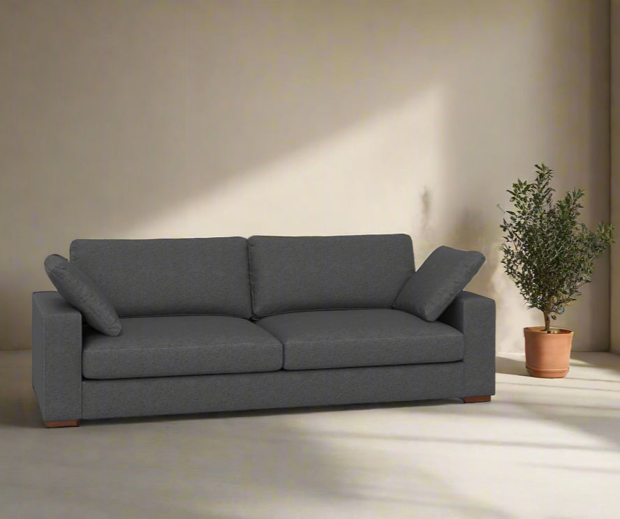 Charlie 96-inch Grey Sofa in Tightly Woven Performance Fabric FFW-964