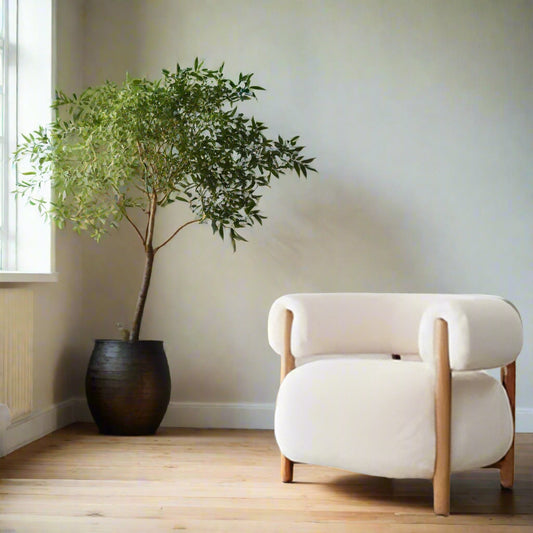 Denver Modern Rio Lounge Chair/ Cream Curly FFW258-569