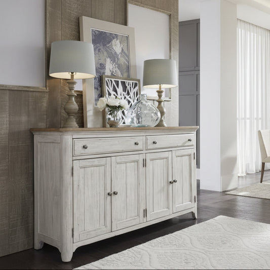 Bison Commerce Farmhouse Reimagined Off White Server Buffet FFW-1313