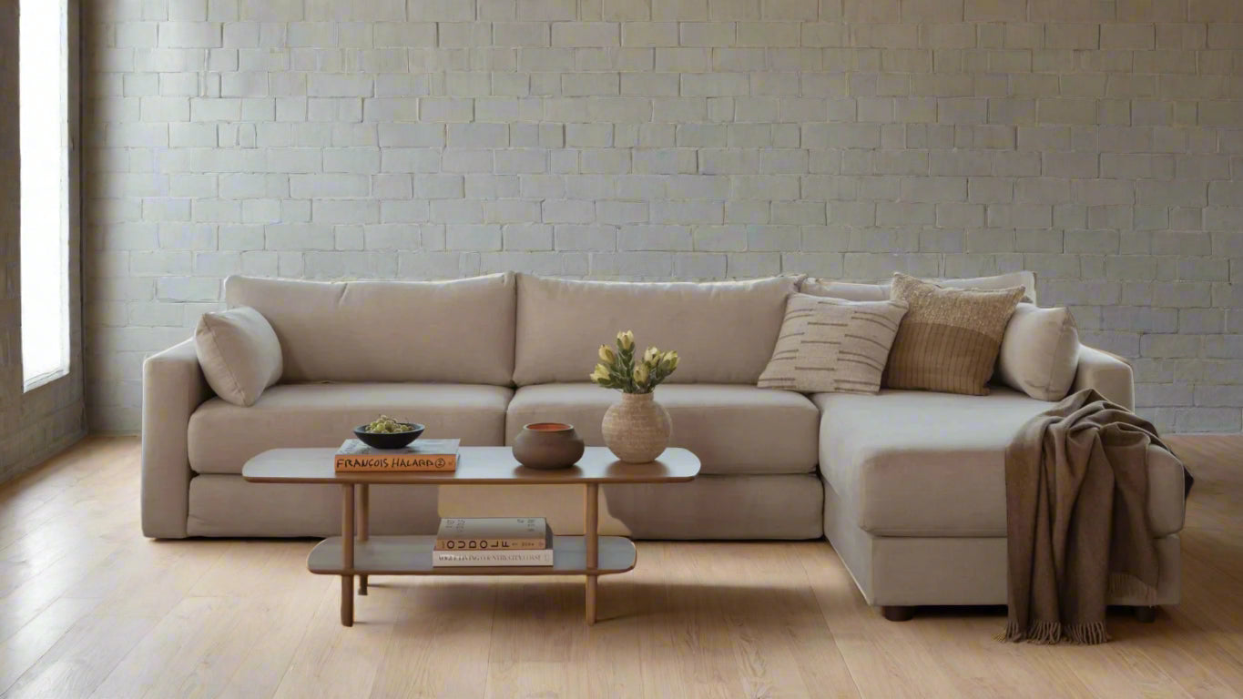 Burrow Span Sleeper Storage Sectional, Georgia Clay/Walnut FFW-814