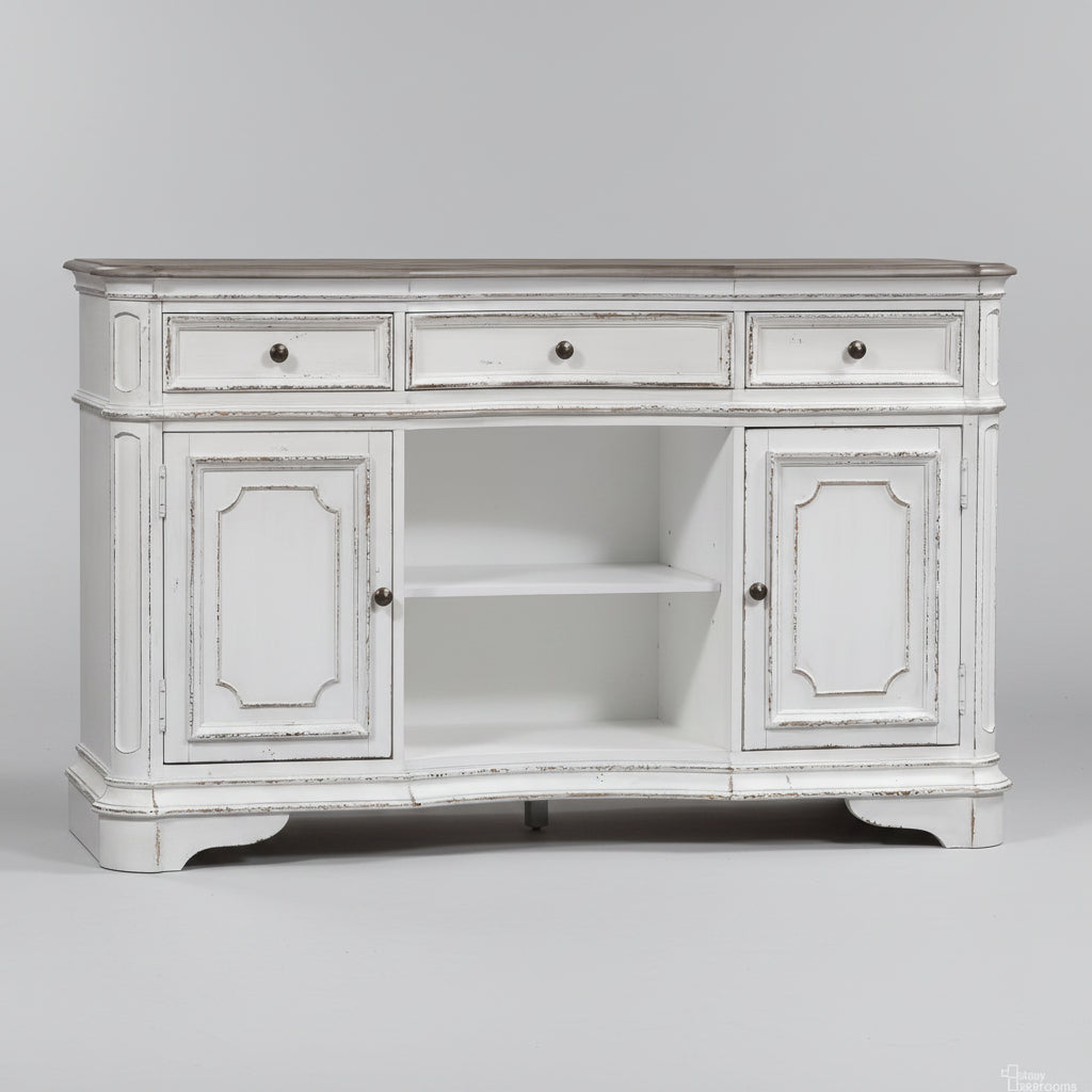 Bison Commerce Magnolia Manor Server in Antique White  FFW-1419