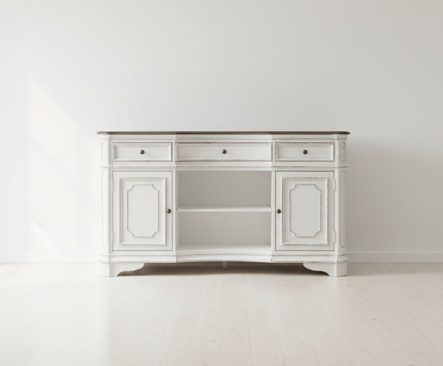 Bison Commerce Magnolia Manor Server in Antique White  FFW-1419