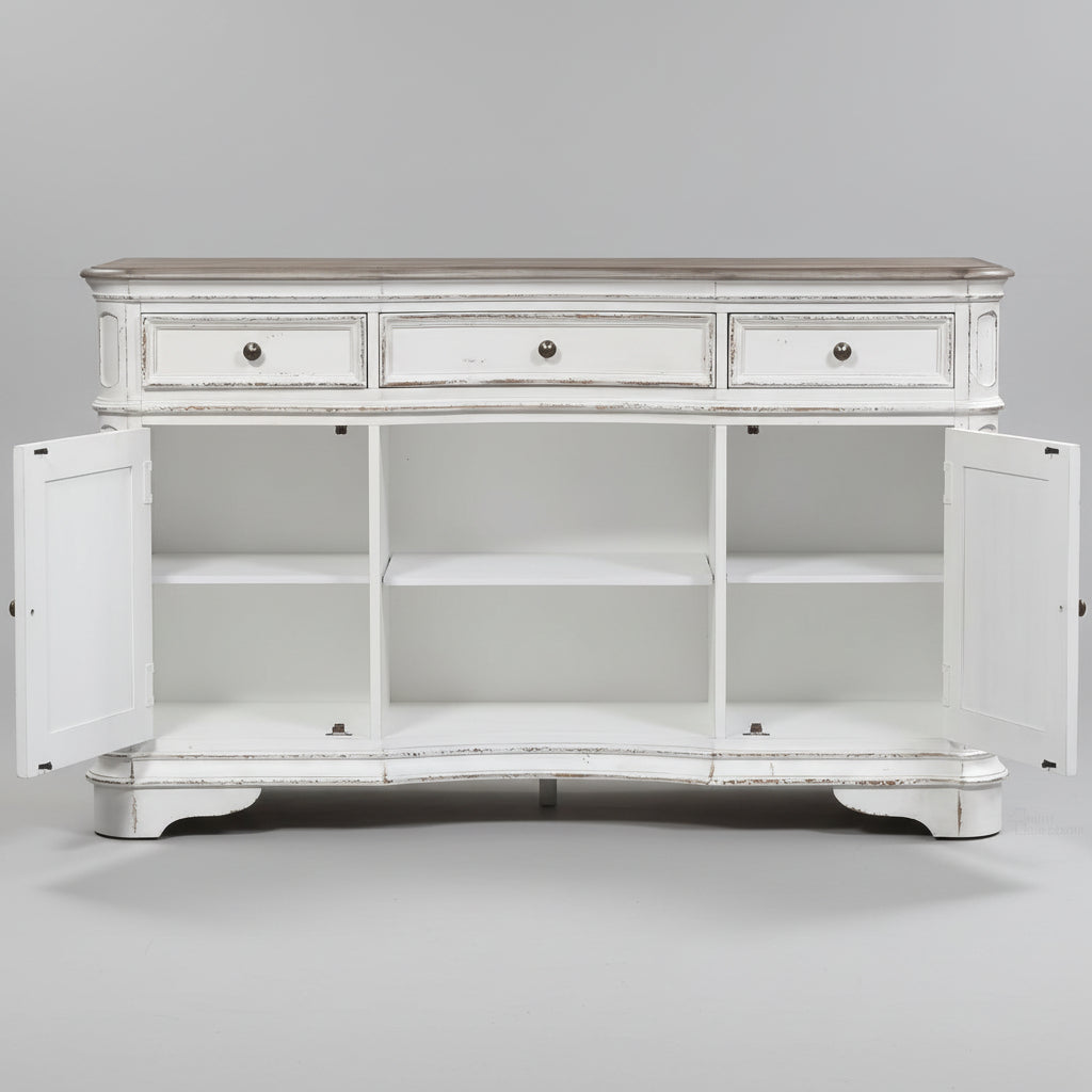 Bison Commerce Magnolia Manor Server in Antique White  FFW-1419