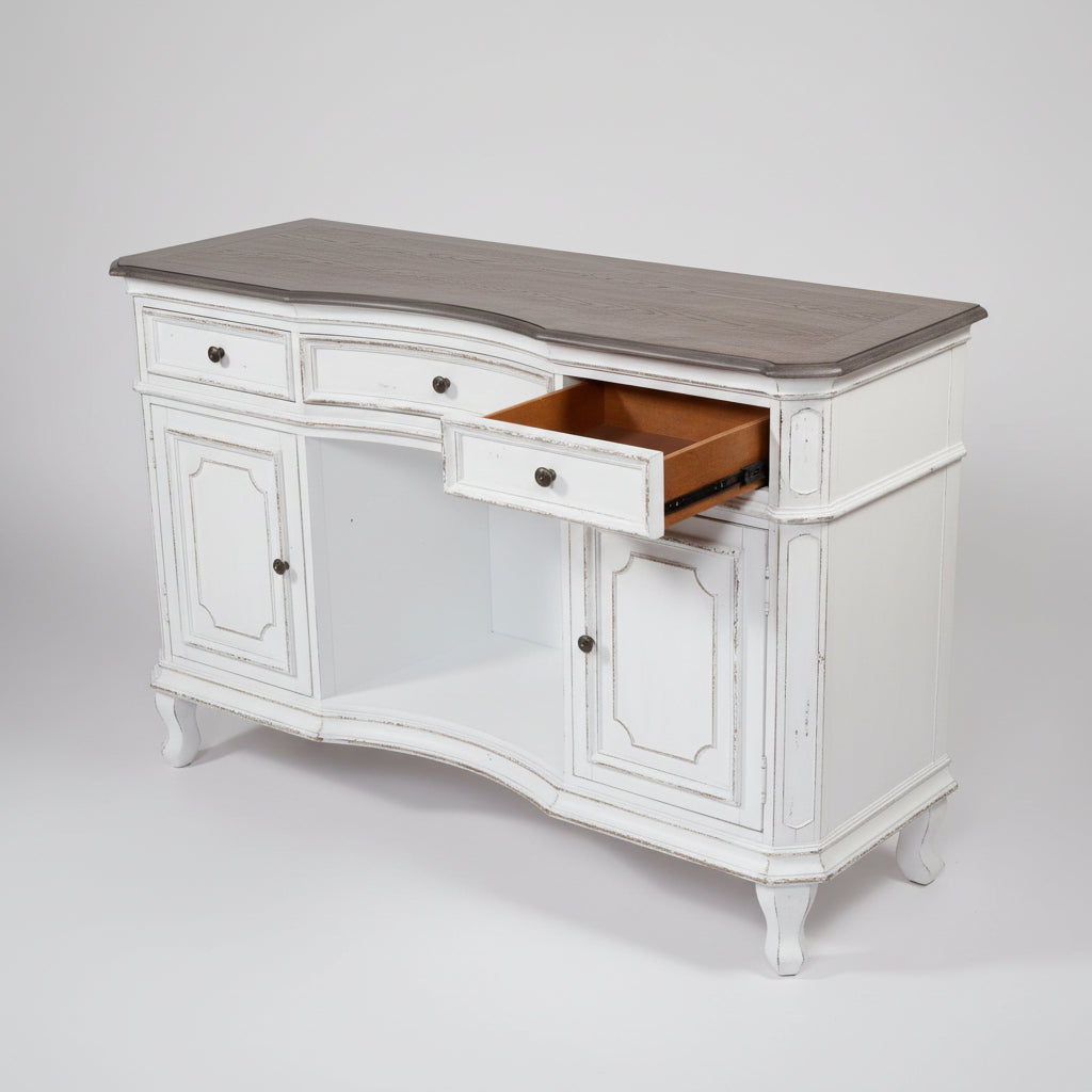 Bison Commerce Magnolia Manor Server in Antique White  FFW-1419