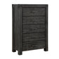 Modus Meadow Five Drawer Solid Wood Dresser Chest in Graphite FFE-1509