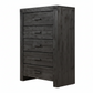 Modus Meadow Five Drawer Solid Wood Dresser Chest in Graphite FFE-1509
