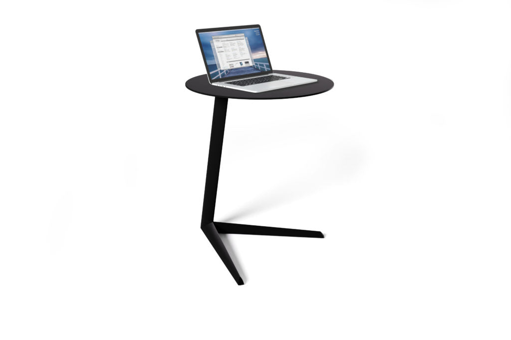 Black Milo Aluminum Laptop Side End Table Pepper FFE258-169