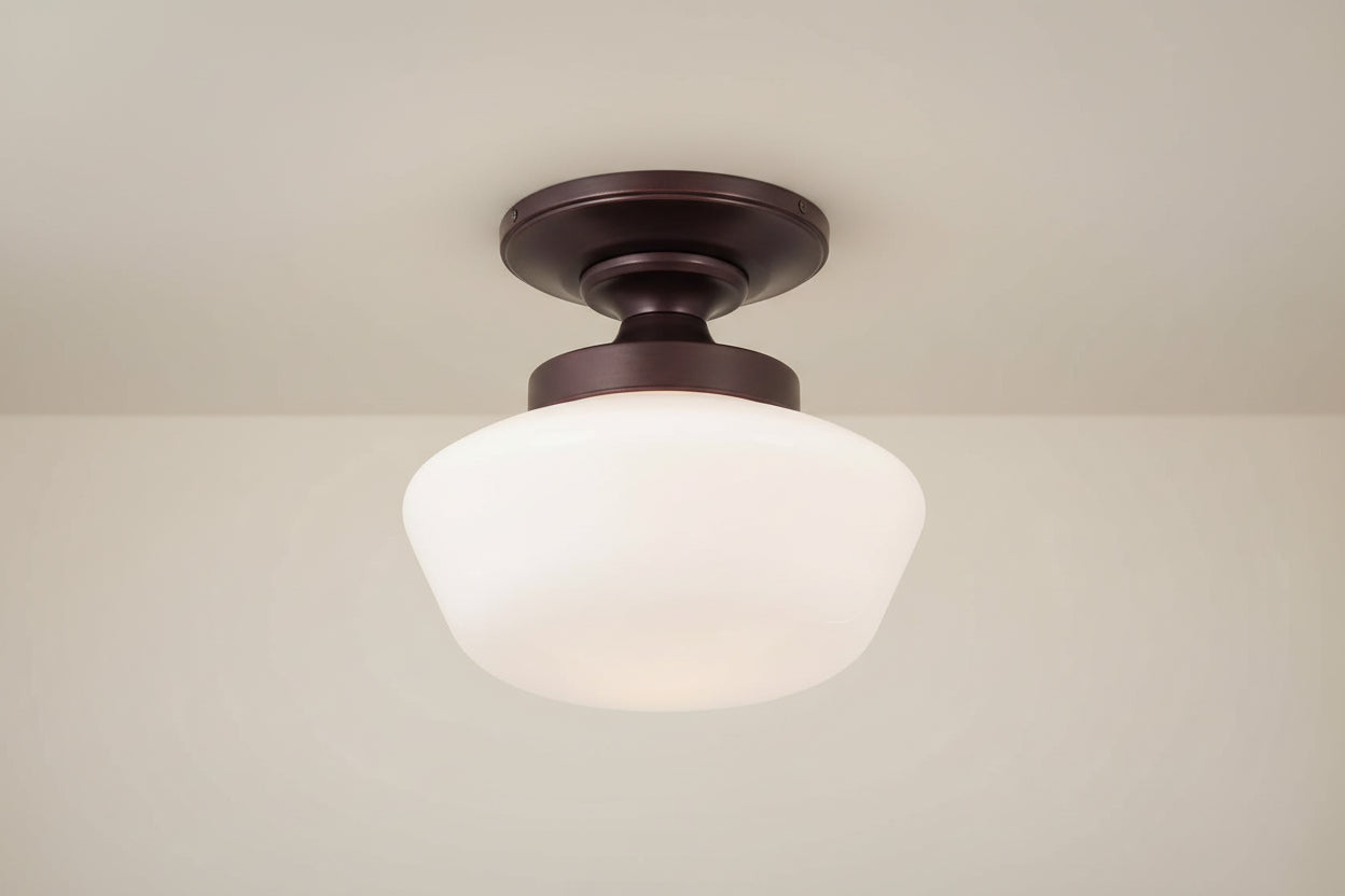 Minka Lavery Bronze Glass Dome Semi Flush Ceiling Light | 60% OFF  FFW-1388
