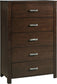 Modus Riva Five Chocolate Brown Drawer Chest Dresser FFE-1522