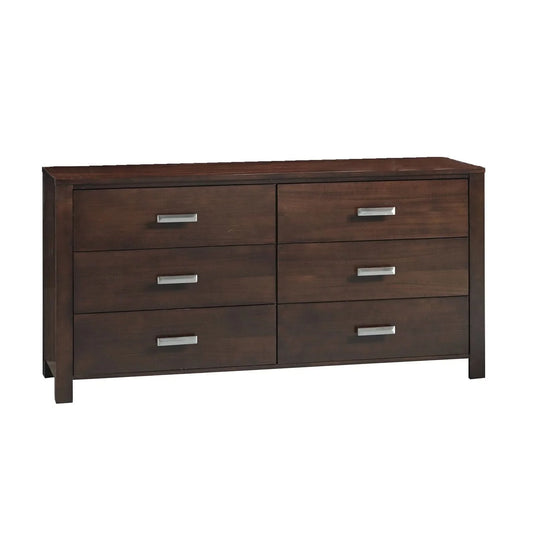 Modus Riva Six Drawer Dresser Chest in Chocolate Brown 6 FFE-1475