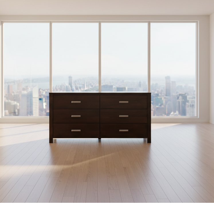 Modus Riva Six Drawer Dresser Chest in Chocolate Brown 6 FFE-1475