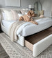 Castlery Beige Upholstered Dalton Storage King Bed Beach Linen FFE258-23