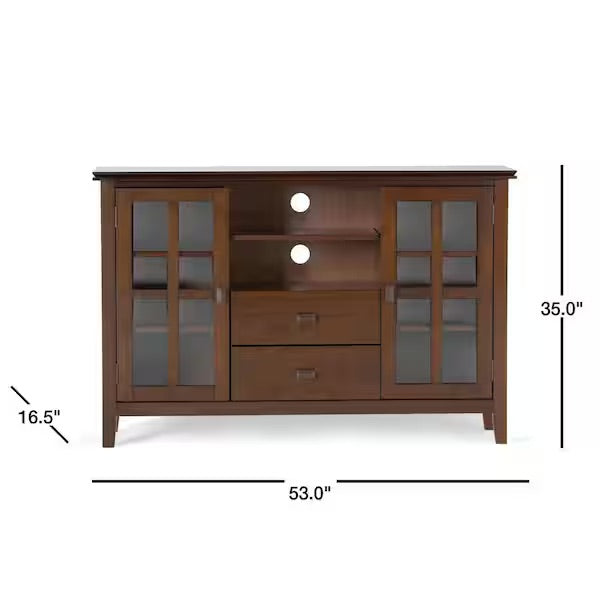 Artisan SOLID WOOD 53"TV Media Stand in Rustic Natural Aged Brown  FFW-914