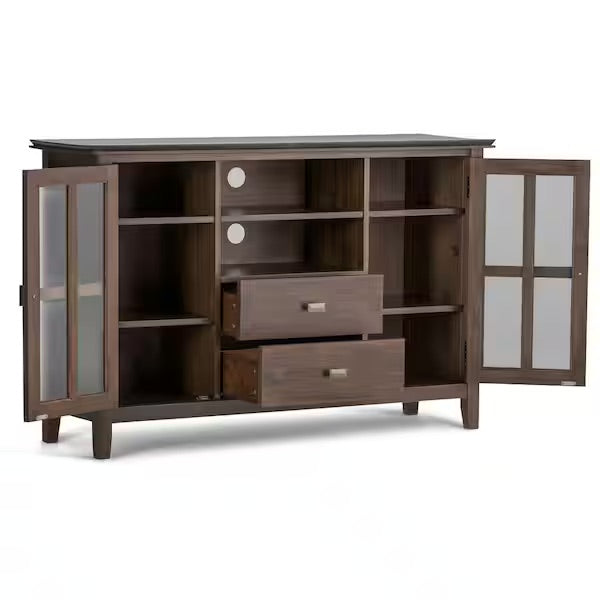 Artisan SOLID WOOD 53"TV Media Stand in Rustic Natural Aged Brown  FFW-914