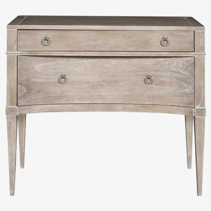 Vanguard Phoebe Coastal Rustic Washed Wood Pewter Ring Nightstand MB1-13
