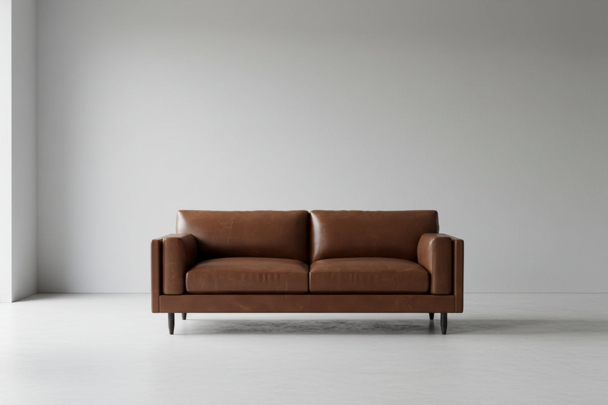 BenchMade Modern Skinny Fat Sofa Pull Out Full Bed Java Brown Leather FFE-1544