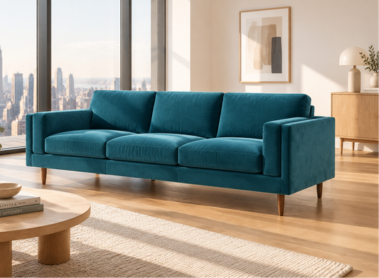 BenchMade Modern Eileen Lagoon Skinny Fat 100' Sofa & Ottoman FFE-1557