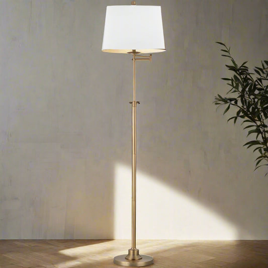 Safavieh Nadia Gold/White Swing Arm Floor Lamp FFE258-398