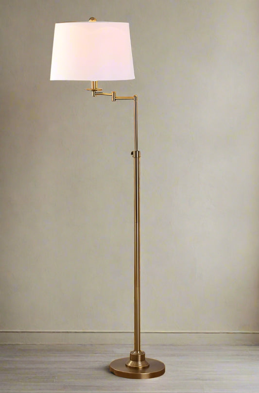 Safavieh Nadia Gold/White Swing Arm Floor Lamp FFE258-398