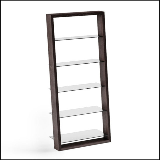 BDI Eileen Leaning Glass Shelves Model Charcoal Ash 5156 Bookcase AT257-4