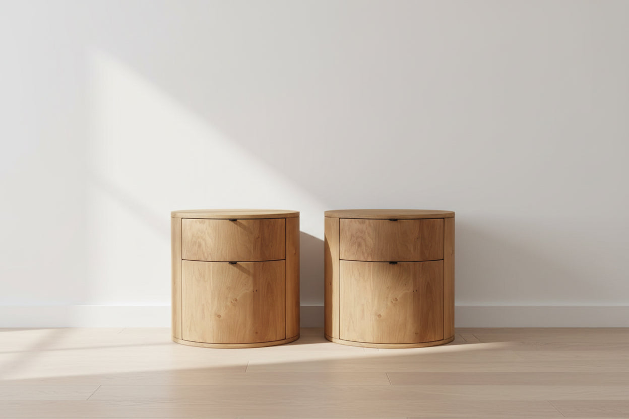 Pair (2) Moes Home Theo Two Drawer Nightstands FFE-1441