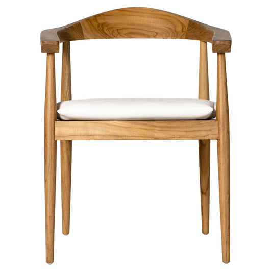 Four Hands Darryl Mid Century White/Natural Teak Outdoor Dining Wishbone Chair (6 Avail) MB1-61