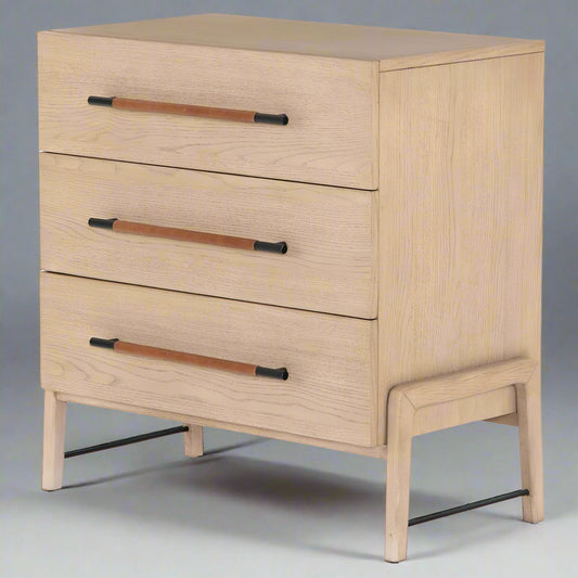 Four Hands Matthew Modern Classic Brown Wood 3 Drawer Dresser Chest MB1-42
