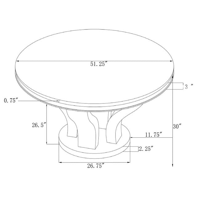 Traditional Faux Marble Round Dining Table w Mosaic Tile Edge & Chrome Base FFE258-47