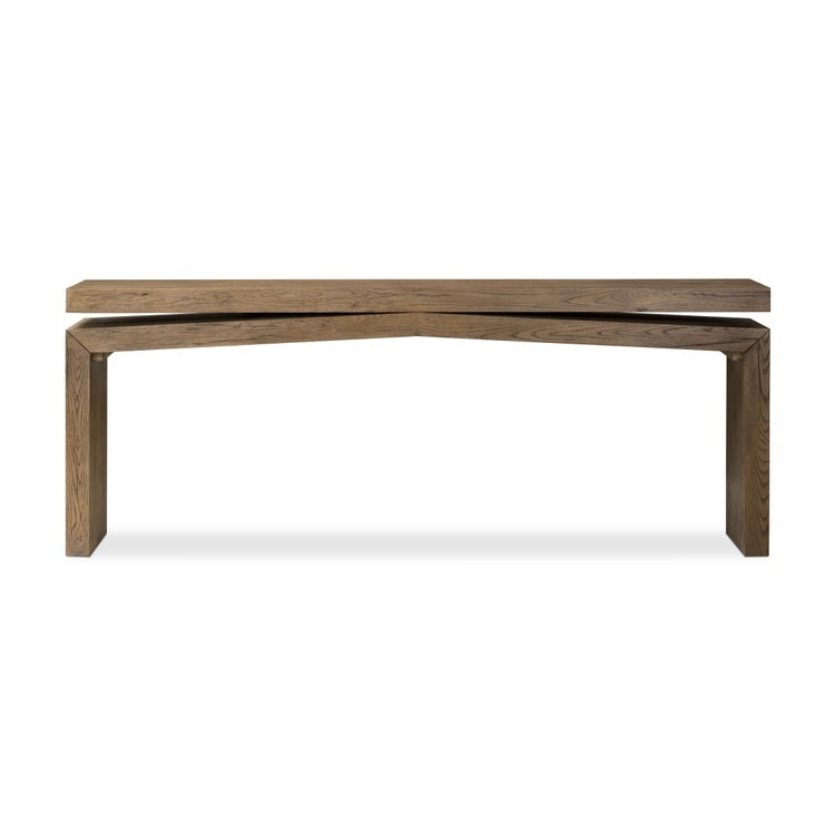 Four Hands Matthes Solid Oak Console Table-Rustic Gray FFE-1581
