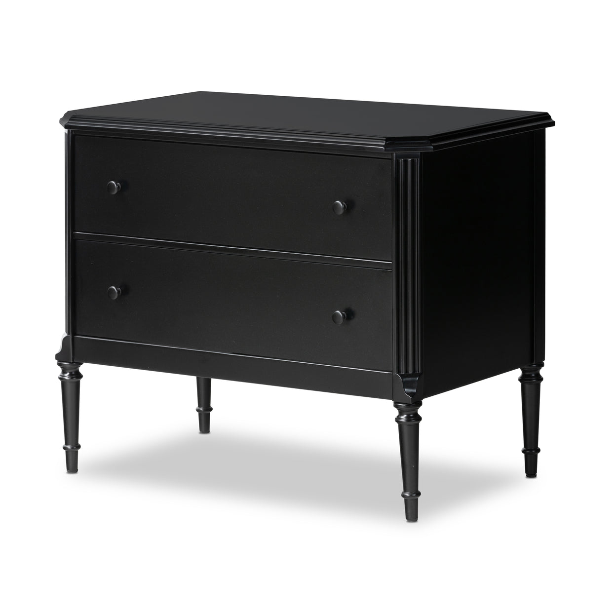 Four Hands 2 Drawer Black Lendon Nightstand FFE-1444