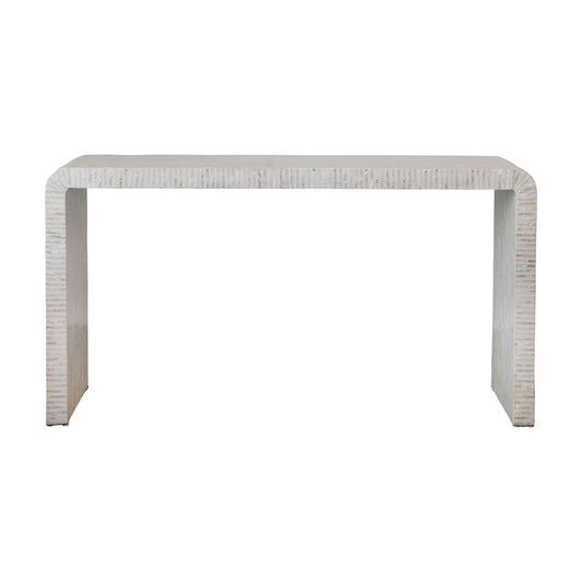Creative Co-Op Reclaimed White Wood/Mother of Pearl Waterfall Console Table FFE-1322