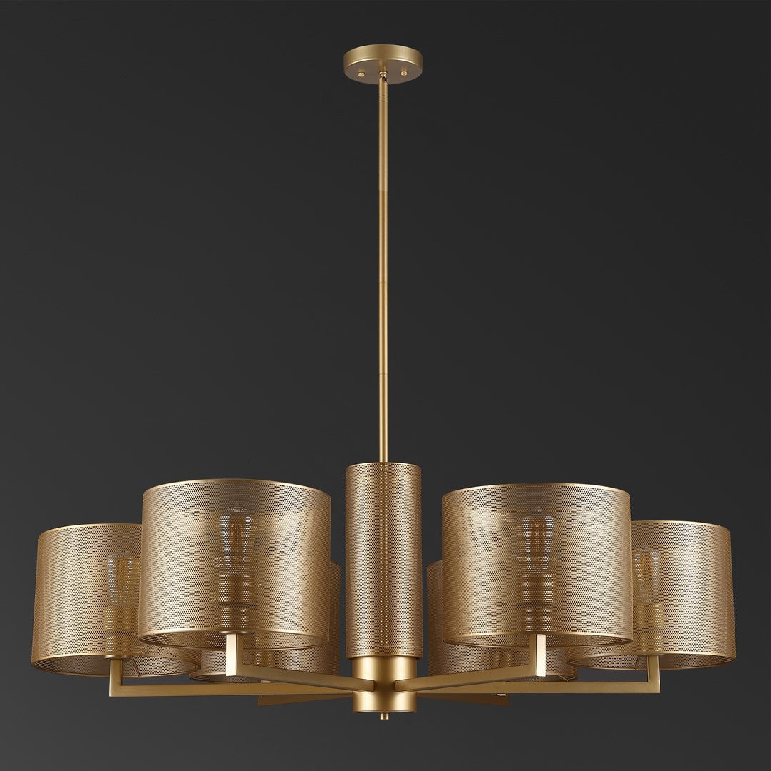 Safavieh Couture Zachaeus Metal 6 Light Chandel - Gold FFE-1096